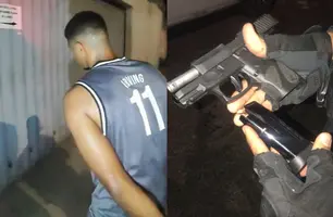 Homem é preso com arma de fogo e celular roubado durante perseguição em Teresina (Foto: Reprodução)