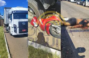 Homem morre após ser atropelado e arrastado por caminhão em Teresina (Foto: Conecta Piauí)