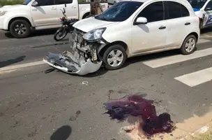 Idoso morre em grave acidente entre carro e moto na zona Sul de Teresina (Foto: Reprodução)