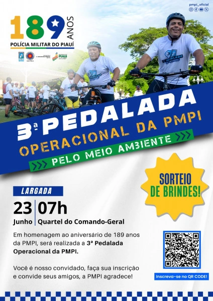 Inscrições abertas para a 3ª Pedalada Operacional da PMPI