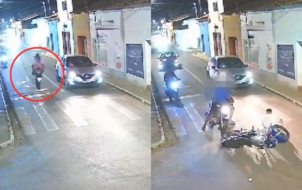 Motociclista sofre acidente após ‘dar grau’ em avenida de Esperantina