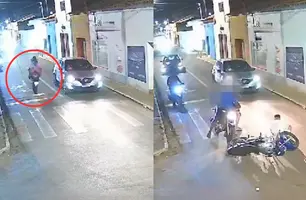 Motociclista sofre acidente após ‘dar grau’ em avenida de Esperantina (Foto: Reprodução)