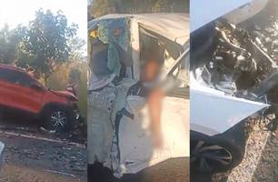 O acidente envolveu dois carros pequenos e aconteceu no povoado Campo Grande, na zona rural do município. (Foto: Reprodução)