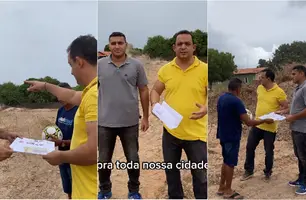 Prefeito de Demerval Lobão anuncia construção de mais uma praça esportiva (Foto: Reprodução)