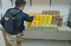 PRF apreende mais de 185 tabletes de cocaína dentro de caminhão frigorífico em THE