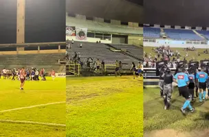 River x Fluminense tem invasão de campo e objetos arremessados na arbitragem (Foto: Pedro Melo/Conecta Piauí)