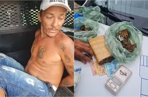 Suspeito de tráfico de drogas é preso em matagal na zona Sul de Teresina (Foto: Reprodução)