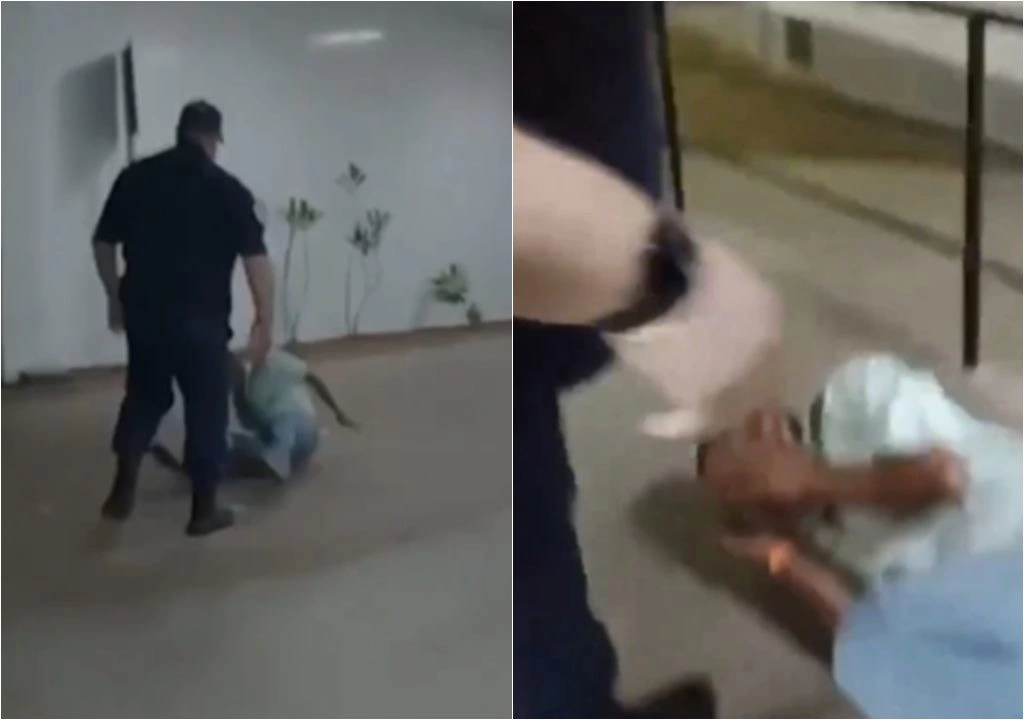 Vigilante agride paciente com socos e chutes