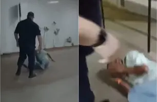 Vigilante agride paciente com socos e chutes (Foto: Reprodução)