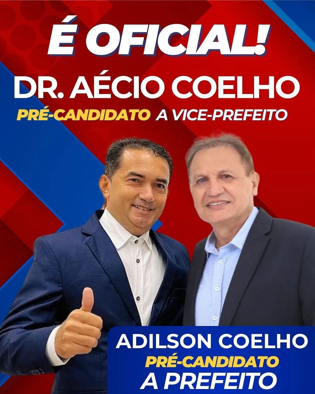 Adilson Coelho define o nome de pré-candidato a vice