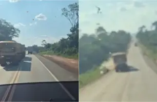 Caminhoneiro em zigue-zague colide em moto e mata duas pessoas no Pará (Foto: Reprodução)
