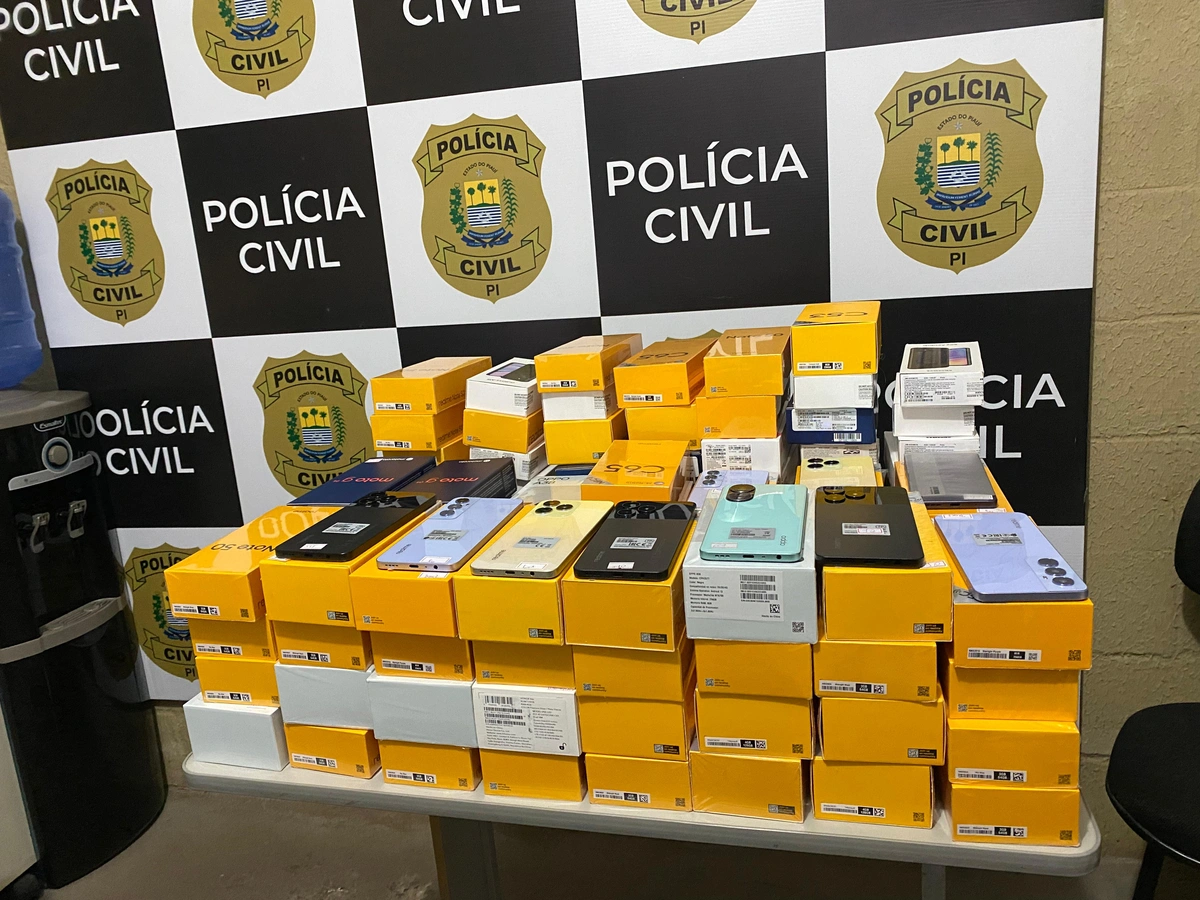 Celulares apreendidos pela polícia