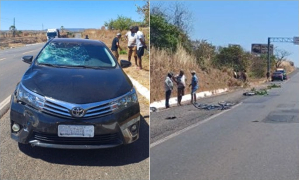 Ciclista morre em acidente envolvendo Corolla na BR-230, em Floriano