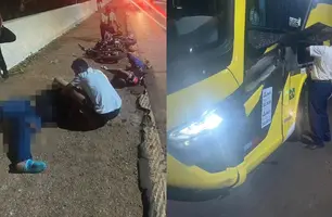 Colisão entre motocicleta e ônibus deixa dois feridos na BR-135 em Corrente (Foto: Reprodução)