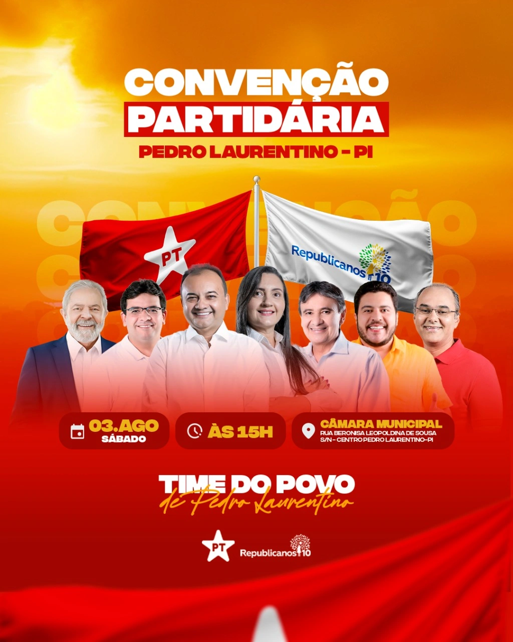 Convenção do PT e Republicanos confirma pré-candidaturas em Pedro Laurentino