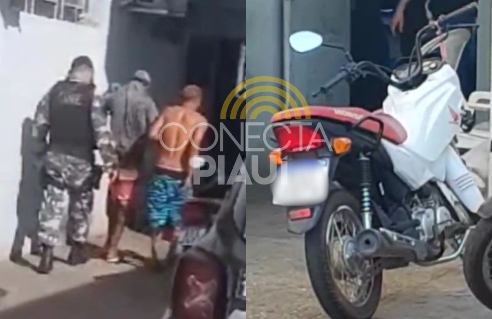 Criminosos perdem controle de moto roubada durante fuga e são presos em Teresina