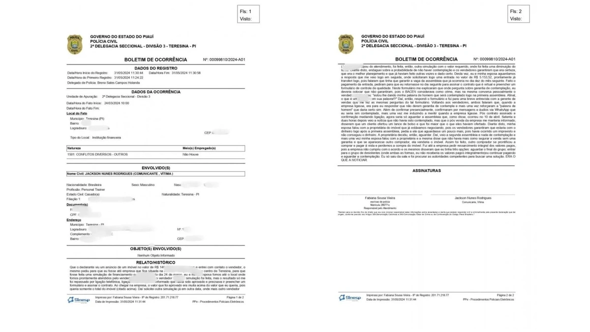 Empresária denuncia golpe aplicado por empresa de consórcios em Teresina