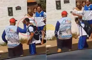 Estudante de 14 anos é agredido por vigilante em frente à escola em Altos (Foto: Reprodução)