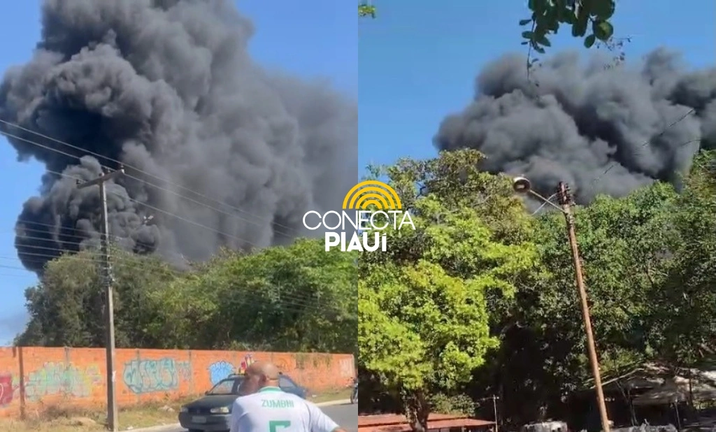 Forte incêndio atinge cooperativa de reciclagem na zona Norte de Teresina