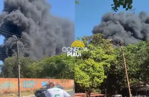 Forte incêndio atinge cooperativa de reciclagem na zona Norte de Teresina (Foto: Reprodução)
