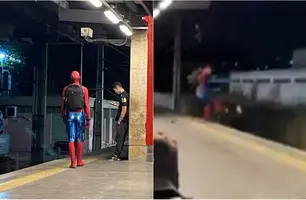 Homem-Aranha briga com passageiro (Foto: Reprodução)