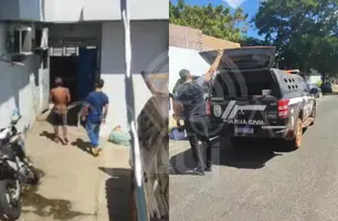 Homem dorme em viatura ao ser conduzido a Central de Flagrantes em Teresina (Foto: Repórter 12/Conecta Piauí)