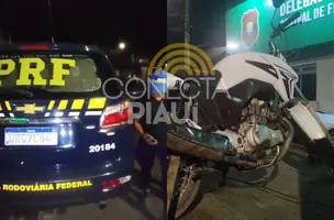 Homem é detido por conduzir moto roubada na BR-316 em Demerval Lobão (Foto: Repórter 12/Conecta Piauí)