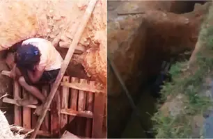 Mulher cai em bueiro, tem ferida exposta e é socorrida horas depois em Campo Maior (Foto: Reprodução)