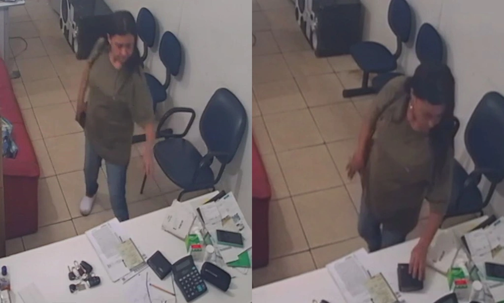 Mulher é flagrada furtando concessionária