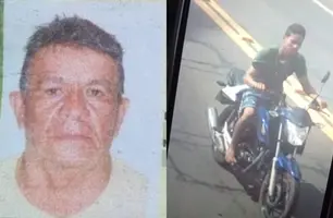 Na imagem o mototaxista Raimundo e o criminoso que fugiu usando o veículo da vítima (Foto: Reprodução)