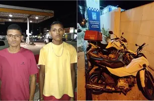 Suspeitos e motos roubadas (Foto: Reprodução)