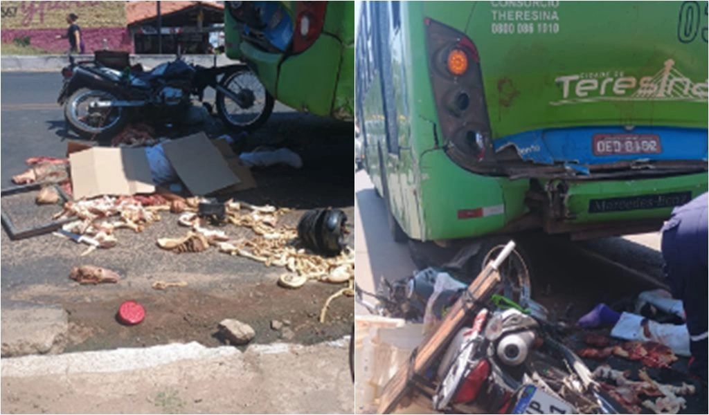 Trabalhador de frigorífico morre após bater moto na traseira de ônibus em Teresina