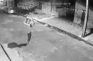 Vídeo flagra homem furtando condensador (Foto: Reprodução)