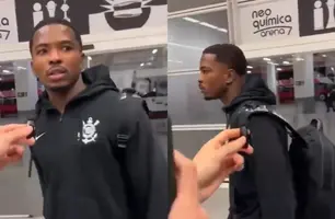 Zagueiro do Corinthians, Cacá xinga a imprensa após vitória contra o Criciúma (Foto: Reprodução)