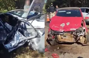 Acidente com carro da prefeitura de Parnaíba deixa servidores feridos em Piripiri (Foto: Reprodução)