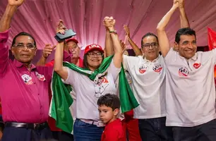 Adriana Sá durante convenção em Landri Sales (Foto: Reprodução)