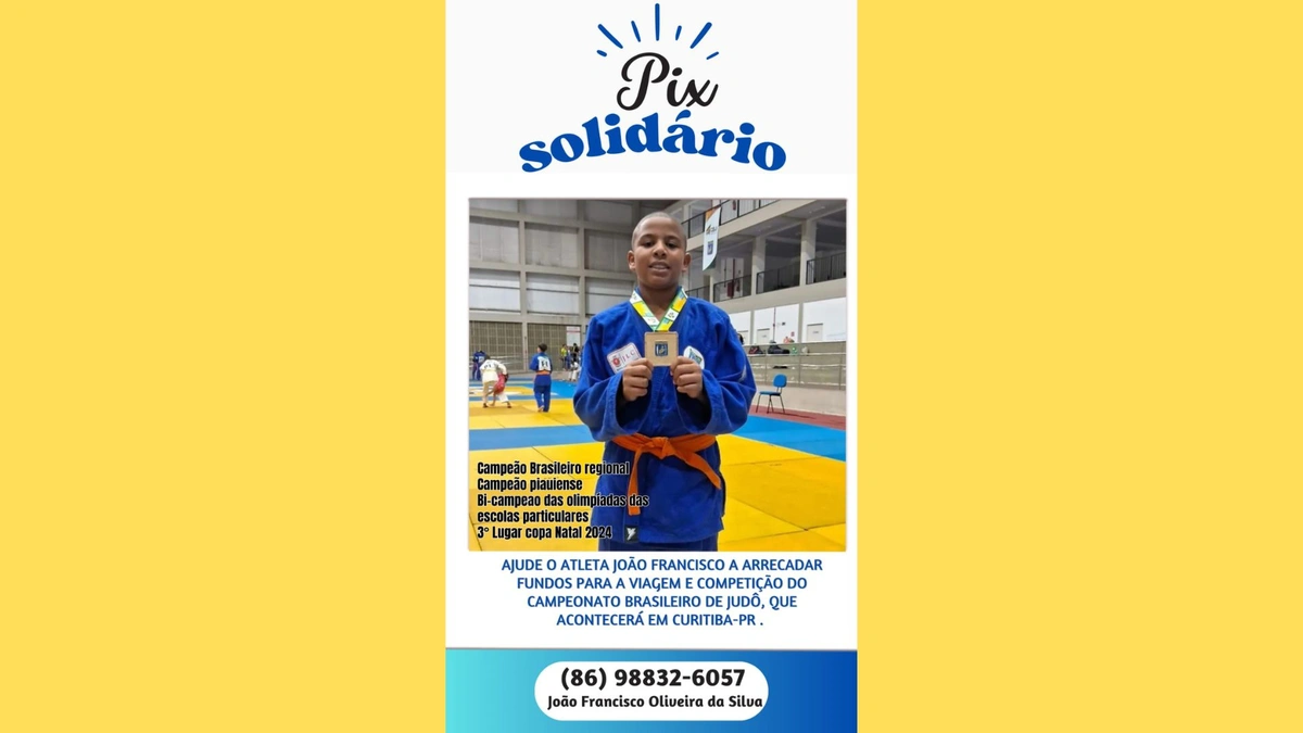 Atleta mirim de judô realiza campanha para representar o Piauí em torneio nacional