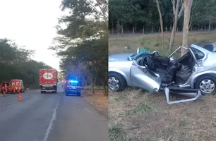Carro fica sem teto durante acidente que deixou três feridas na BR-343 no Piauí (Foto: Reprodução)