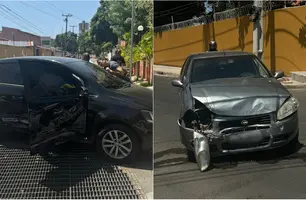 Carros colidem durante perseguição em Teresina (Foto: Gabriel Prado / Conecta Piauí)