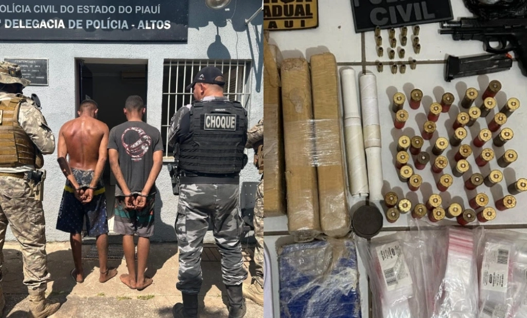Dupla é presa com drogas dentro de casa usada como ‘covil do tráfico’ em Altos
