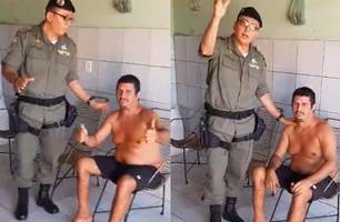‘Errei’, diz suspeito em vídeo ao lado de PM alvo de ameaças após áudio em Picos (Foto: Reprodução)
