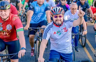 Fábio Novo promove Biciletaço do 13 (Foto: Luan Caio)