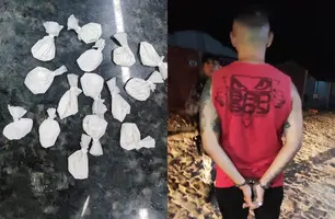 Homem é preso após tentar se livrar de sacolas com cocaínas em Teresina (Foto: Conecta Piauí)