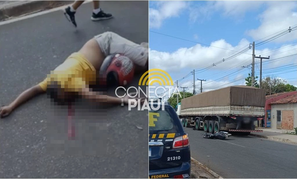 Homem morre em colisão entre moto e carreta