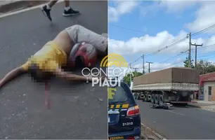 Homem morre em colisão entre moto e carreta (Foto: Reprodução)