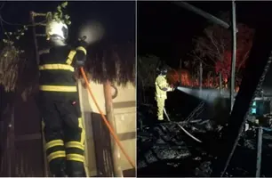 Incêndio atinge três barracas em Cajueiro da Praia (Foto: Reprodução)