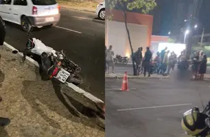 Jovem perde controle de moto e morre após bater em poste em avenida de Teresina (Foto: Kassio Cavalcante/Conecta Piauí)
