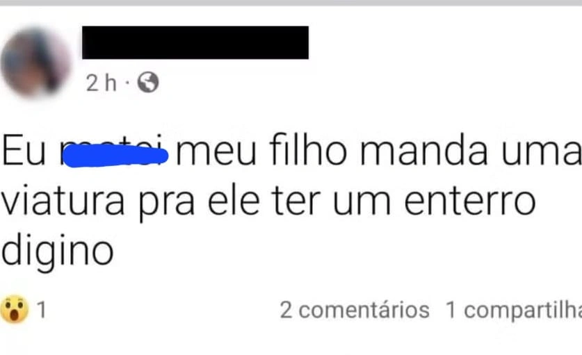 mãe chama viatura após estrangular o próprio filho: ‘Eu matei meu filho’