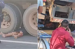 Morre mulher que ficou presa entre rodas de caminhão durante acidente em Teresina (Foto: Reprodução)