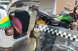 Motociclista é preso após esconder placa e tentar fugir de abordagem em Teresina (Foto: Repórter 12/Conecta Piauí)
